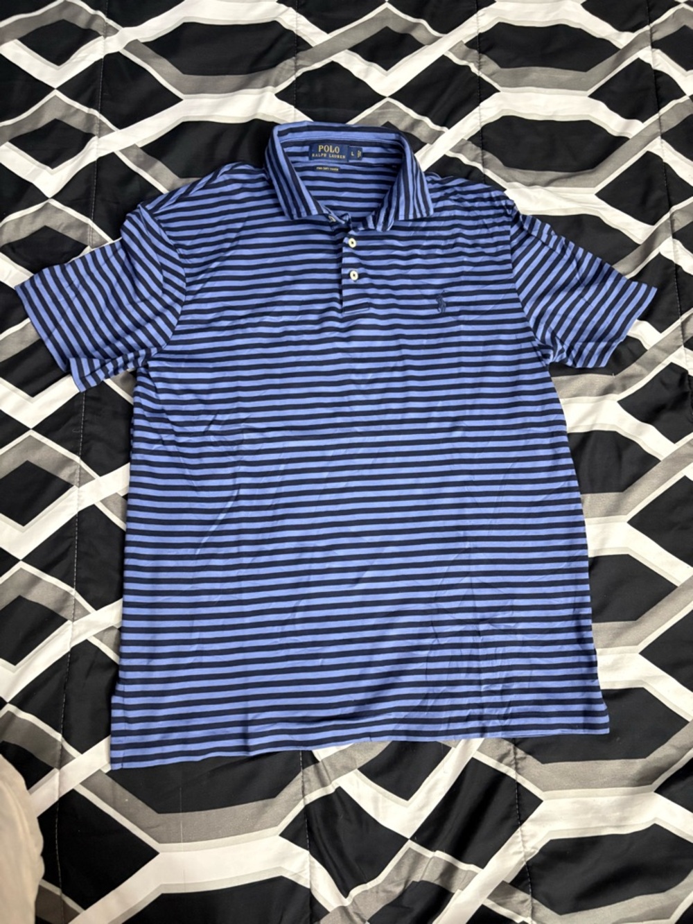 Polo by Ralph Lauren Blue and Black Striped Polo Shirt